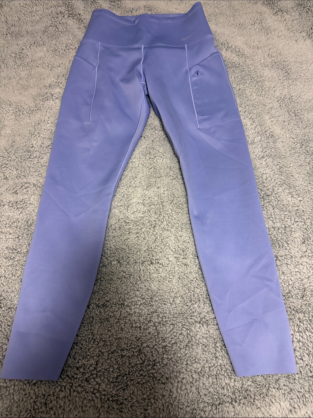 Nike Go DRI-FIT Med Lavender Performance Leggings with Zipper Pockets